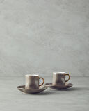 English Home Rolly New Bone China 4 Parça 2 Kişilik Kahve Fincan Takımı Vizon