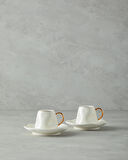 English Home Felix New Bone China Kahve Fincan Takımı 4 Parça 2 Kişilik Beyaz