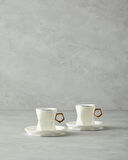 English Home Axel New Bone China 12 Parça 6 Kişilik Kahve Fincan Takımı Beyaz
