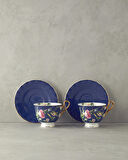 English Home Vanilla New Bone China 4 Parça 2 Kişilik Çay Fincanı Takımı Lacivert