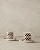 English Home Modern Cube Bone Porselen 4 Parça 2 Kişilik Kahve Fincan Takımı Yeşil