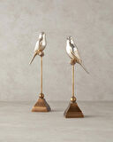 English Home Shiny Bird Polyresin Biblo Gold