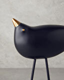English Home Cute Birds Polyresin Biblo Siyah