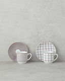 English Home Ashley Porselen Kahve Fincan Takımı 4 Parça 2 Kişilik Siyah-Bordo