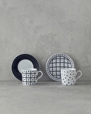 English Home Mika Porselen Kahve Fincan Takımı 4 Parça 2 Kişilik Siyah