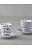 English Home Margot Porselen 4 Parça 2 Kişilik Kahve Fincan Takımı Siyah
