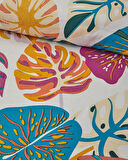 English Home Leaf Jungle Pamuklu Ranforce Tek Kişilik Nevresim Seti 160x220 cm Fuşya