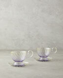 English Home Flow Borosilikat Çay Fincanı Takımı 4 Parça 2 Kişilik Yeşil-Pembe