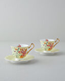 English Home Miranda New Bone China 4 Parça 2 Kişilik Çay Fincanı Takımı 220 ml Açık Sarı