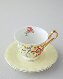 English Home Miranda New Bone China 4 Parça 2 Kişilik Çay Fincanı Takımı 220 ml Açık Sarı