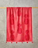 English Home Pineapple Pamuklu Kadife İpliği Boyalı Plaj Havlusu 90x150 cm Fuşya