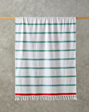 English Home Trim Stripe Pamuklu Çizgili Plaj Havlusu 90x150 cm Ekru
