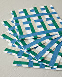 Retro Plaid 20'li Kağıt Peçete 33x33 cm Yeşil