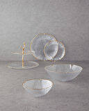 English Home Siana Cam Pasta Tabağı 21 cm Gold