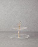 English Home Siana Cam Katlı Servis Gold