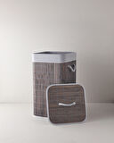 English Home Selina Bambu Çamaşır Sepeti 35x35x60 cm Antrasit