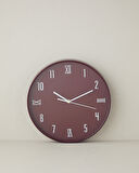 English Home Verna Plastik Duvar Saati 30 cm Bordo