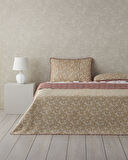 English Home Vintage Lace Patchwork Çok Amaçlı Tek Kişilik Yatak Örtüsü Takımı 160x220 cm Terracotta