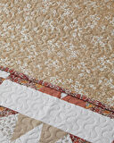 English Home Vintage Lace Patchwork Çok Amaçlı Tek Kişilik Yatak Örtüsü Takımı 160x220 cm Terracotta