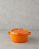 Hecha Demir Döküm Tencere 24 cm Turuncu