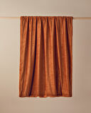 Corduroy Sherpa Kadife Tv Battaniye 120x160 cm Yanık Portakal