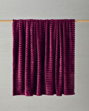 Modern Line Çizgili Super Soft Çift Kişilik Battaniye 200x220 cm Mürdüm