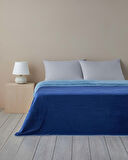 English Home Plain Pamuklu Tek Kişilik Battaniye 150x200 cm Indigo-Mavi