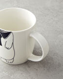 English Home Mingle Teddy New Bone China Kaseli Kupa 360 ml-13 cm Siyah - Beyaz