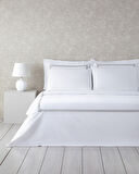 Modern Frame Nakışlı Perkal King Size Nevresim Takımı 240x220 cm Gümüş
