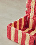 English Home Colorful Striped Kağıt İp Dekoratif Kutu 18x18x8cm Kırmızı