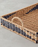 English Home Denver Kağıt İp Dekoratif Tepsi 35x25x5cm Natural-Siyah