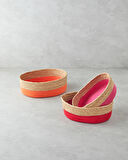 English Home Colorful Lines Kağıt İp Sepet Pembe