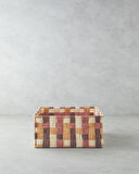 English Home Modern Square Kağıt İp Sepet 26x26x12cm Kahve