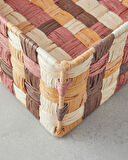 English Home Modern Square Kağıt İp Sepet 26x26x12cm Kahve