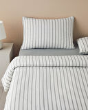 English Home Pure Stripe İpliği Boyalı Çift Kişilik Nevresim Takımı 200x220 cm Yeşil