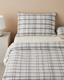 English Home Waffle Check İpliği Boyalı Tek Kişilik Nevresim Takımı 160x220 cm Gri