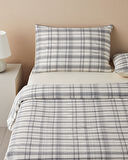 English Home Waffle Check İpliği Boyalı Çift Kişilik Nevresim Takımı 200x220 cm Gri