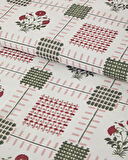 English Home Floral Grid Pamuklu Çift Kişilik Nevresim Seti Gül Kurusu