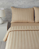 English Home Lior Çizgili Pamuk Saten King Size Nevresim Takımı Gold