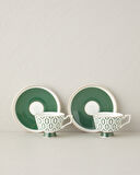 English Home Octavia New Bone China 4 Parça 2 Kişilik Kahve Fincan Takımı 90 ml Koyu Yeşil