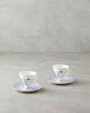English Home Valentina New Bone China 4 Parça 2 Kişilik Kahve Fincan Takımı 80 ml Lila