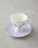 English Home Valentina New Bone China 4 Parça 2 Kişilik Kahve Fincan Takımı 80 ml Lila