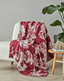 Forest toile Akrilik Tv Battaniye 130x170 cm Kırmızı