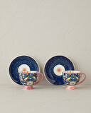 Wingy New Bone China 4 Parça 2 Kişilik Kahve Fincan Takımı 100 ml Lacivert