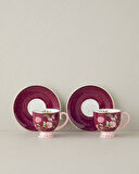 Loly New Bone China 4 Parça 2 Kişilik Kahve Fincan Takımı 100 ml Bordo