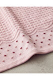 Retro Bloom Pamuklu Bordürlü El Havlusu Pembe