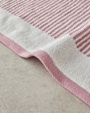 English Home Ornate Stripe Pamuklu İpliği Boyalı Yüz Havlusu Ekru - Pembe