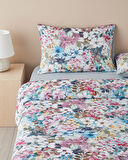 English Home Floral Happiness Dijital Baskılı Soft Cotton Çift Kişilik Nevresim Takımı 200x220 cm Pembe - Mavi