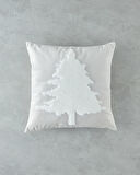 Whitestar Nakışlı Dekoratif Kırlent 45x45 cm Ekru