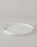 Golden Gleam Porselen Supla 34 cm Beyaz-Gold